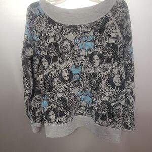 WOMANS GRAPHIC STAR WARS BRAND REVERSIBLE PRINT SWEATSHIRT. SZ XL